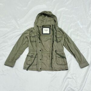Abercrombie & Fitch Green Drawstring Utility Jacket